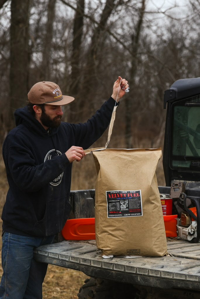 GB2 Outdoors Velvet Fuel VTX feed 50lb bag with Tick Guard (Discounts for pallet quantities)