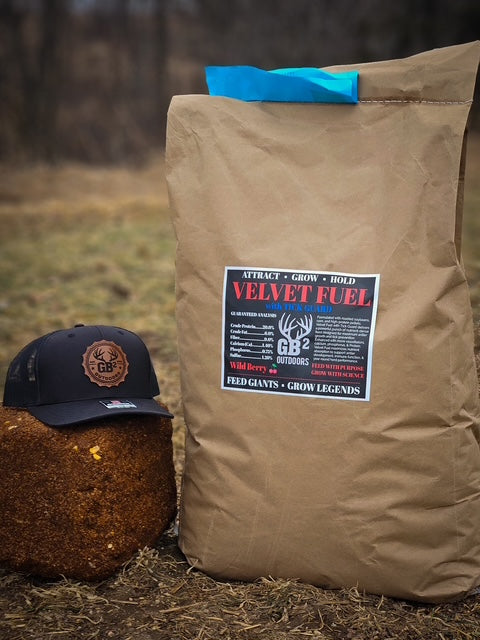 GB2 Outdoors Velvet Fuel VTX feed 50lb bag with Tick Guard (Discounts for pallet quantities)