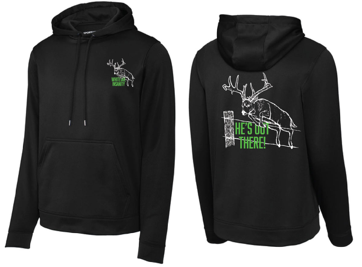 Whitetail Insanity Black Hoodie w/Sport Tek Fabric
