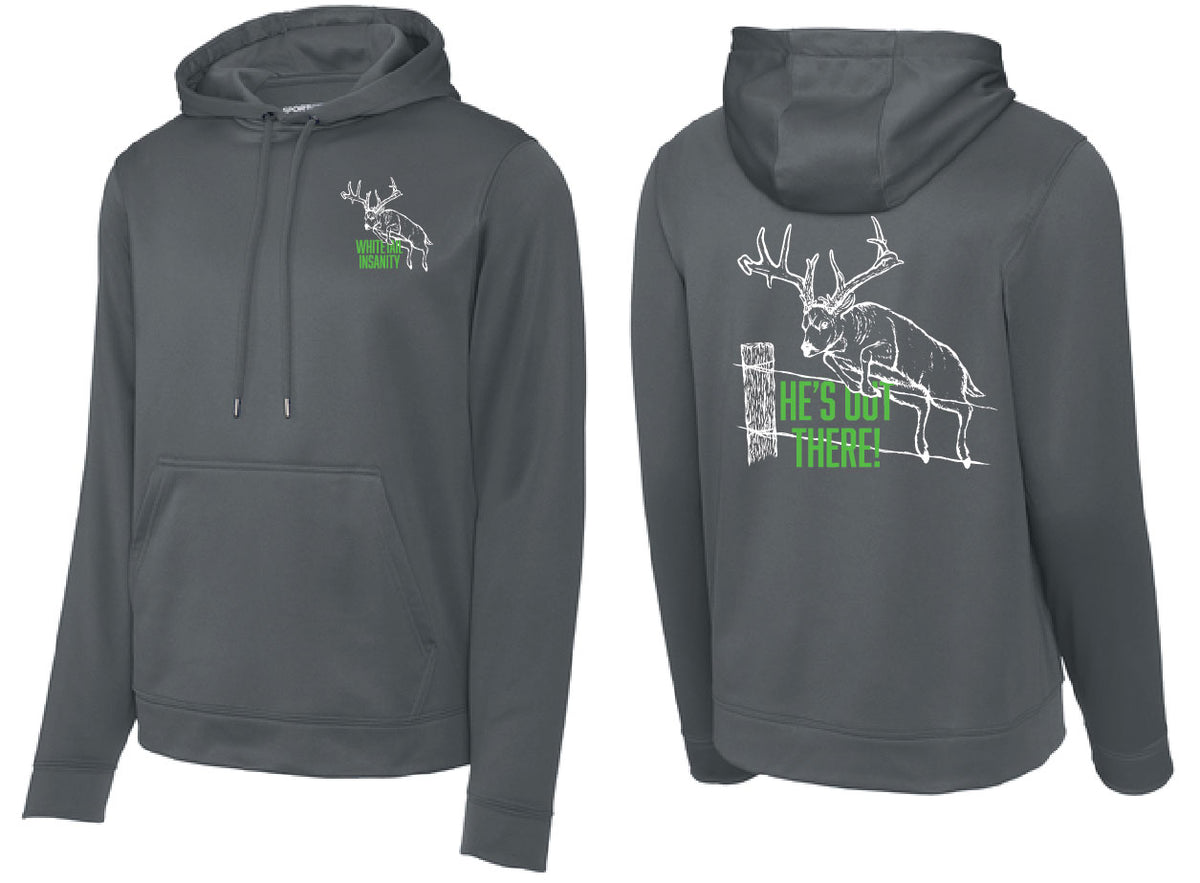 Whitetail Insanity Hoodie Dark Smoke Grey Sport-tek fabric