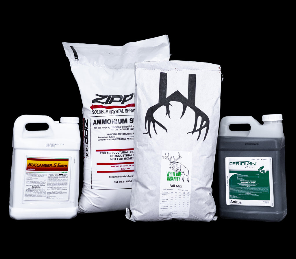 Owen Reigler's Custom Fall Mix for 10 Acres (Call 515-468-7088 to order) Kit includes seed, herbicides, AMS for 10 acres