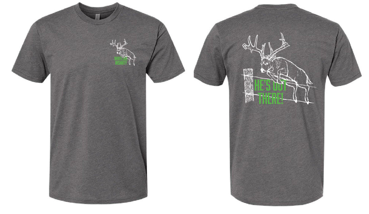 Whitetail Insanity 60/40 Tee in Heavy Metal Grey - Stay Green
