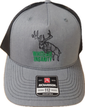 Whitetail Insanity Embroidered Hat Heather Grey and Black