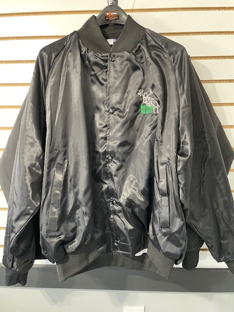 Whitetail Insanity Black Satin Lightweight Jacket W/ Embroidered Logo Front &amp; Back(In-Stock after March 25th)