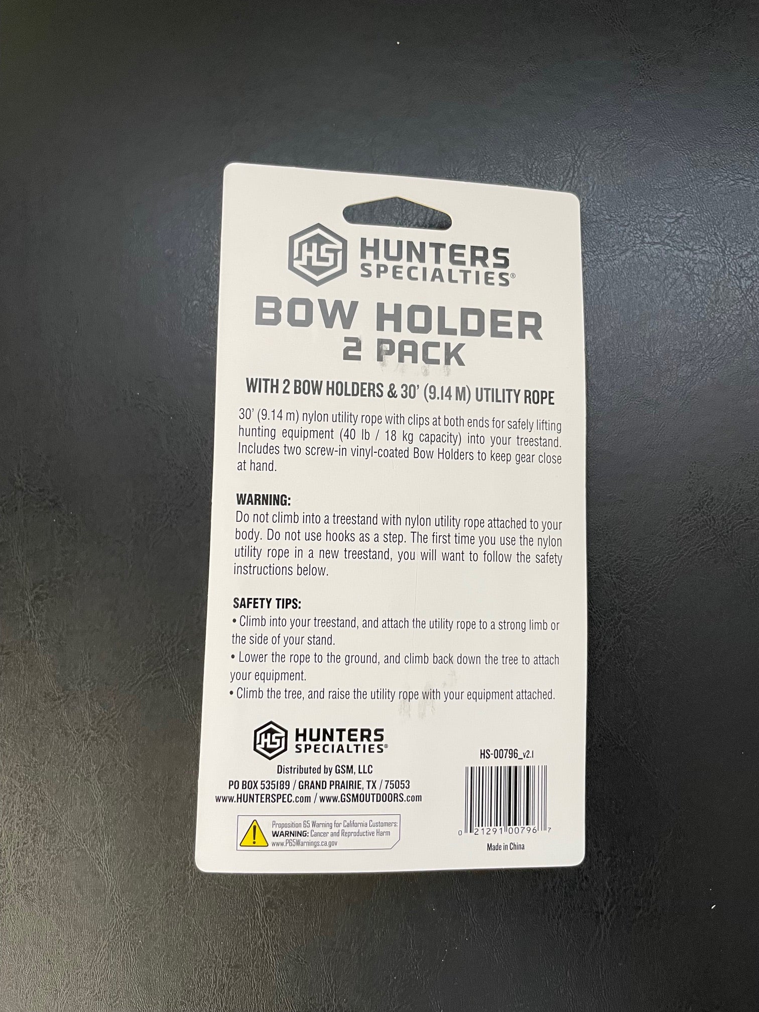 Bow Holder  W/Rope 2 Bow Holders 1 Rope