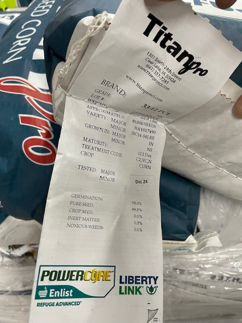 Corn Seed Traited (Glyphosate, Liberty, Enlist Resistant) 80,000 Seeds/Bg (Call 515-468-7088 to order)