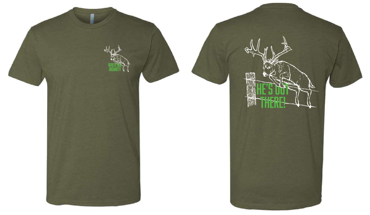 Whitetail Insanity 60/40 Tee in Military Green