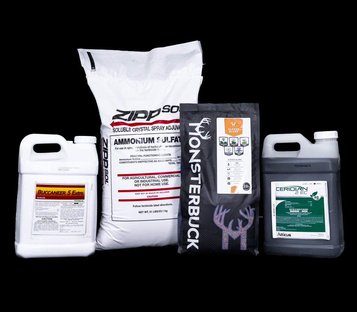 Monsterbuck Clover Mix Kit For 10 Acres (call 515-468-7088 to order) kit includes seed, herbicides &amp; AMS for 10 acres