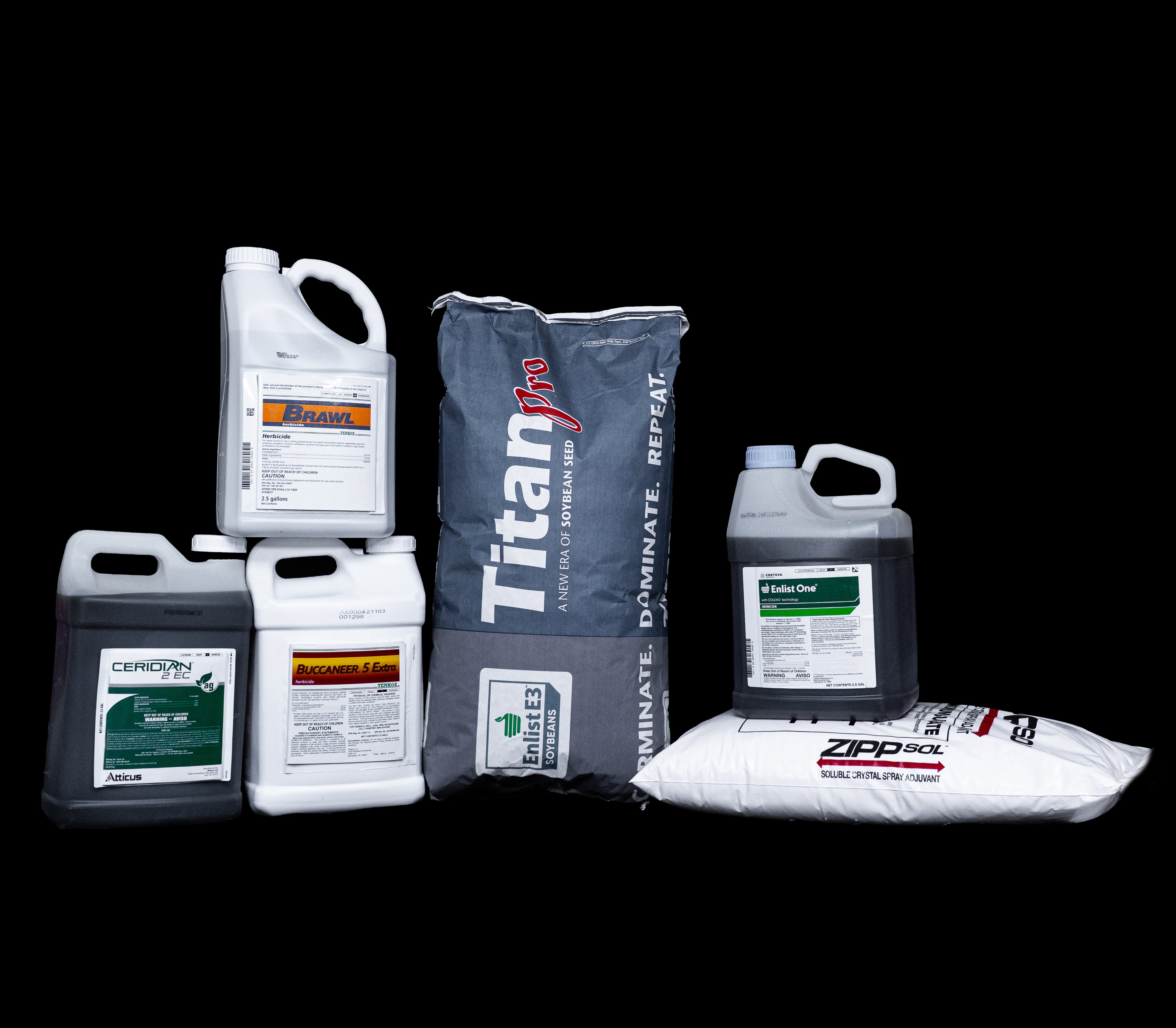 Soybean Plot Kit for 10 acres, Herbicides for Soybeans only for entire year, there's a different kit for soybeans followed by greens (Call 515-468-7088 to order)