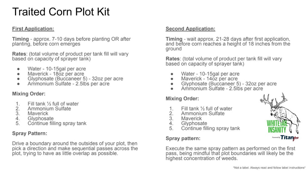 Traited(Gly Resistant)Corn Plot Kit For 10 acres Includes Seed, Herbicide, Fertilizer, AMS (Call 515-468-7088 To Order)