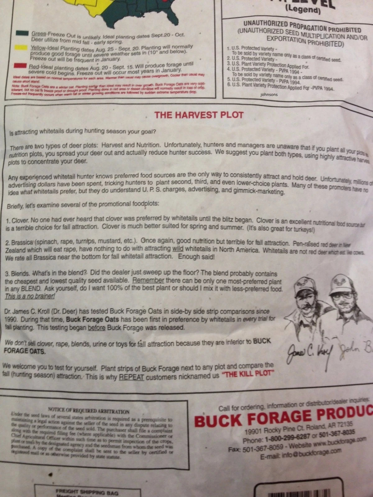 Buck Forage Oats 50# Bag Plants 1/2 Acre